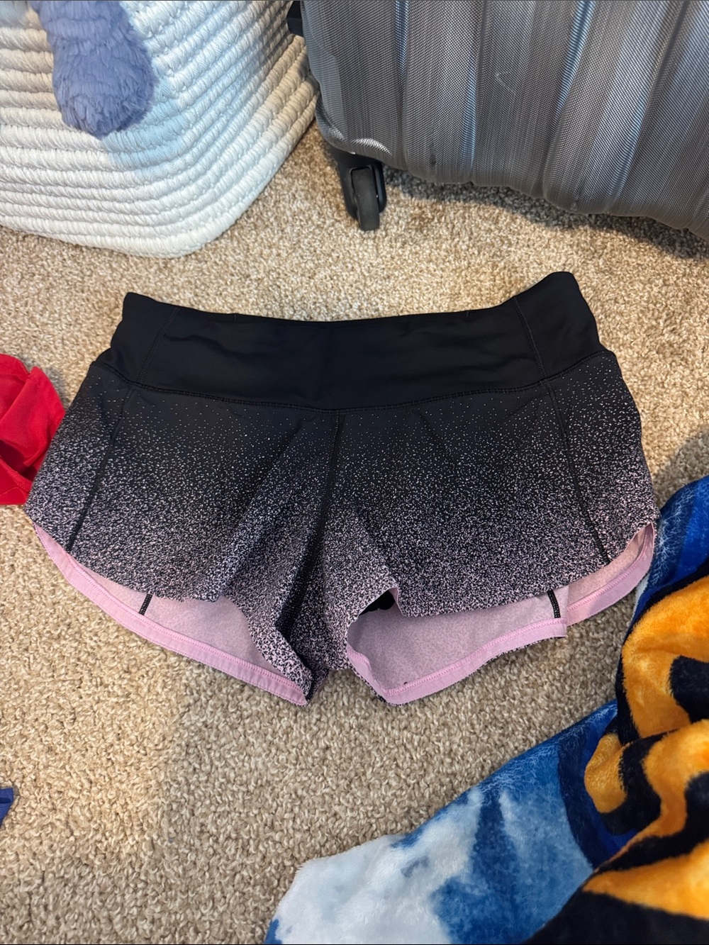 Lululemon black and pink shorts
